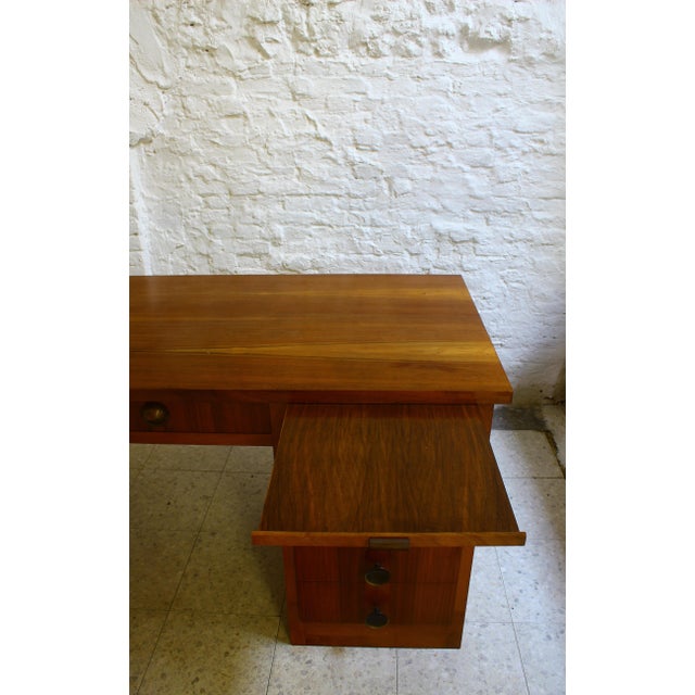 Small Art Deco Cubist Desk in Walnut Veneer, Belgium, 1930 For Sale - Image 13 of 16