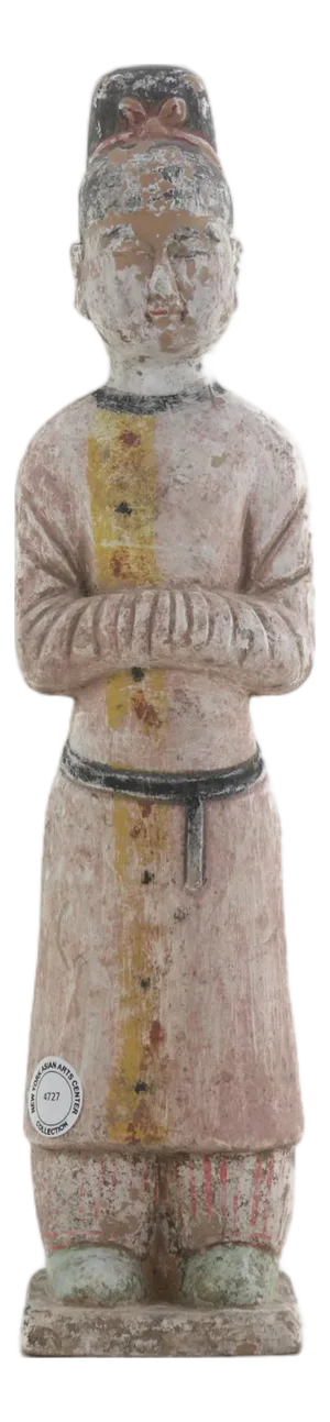 Chinese Civil Official Pottery Figurine, Late Han Dynasty to Early Eastern Han Dynasty
