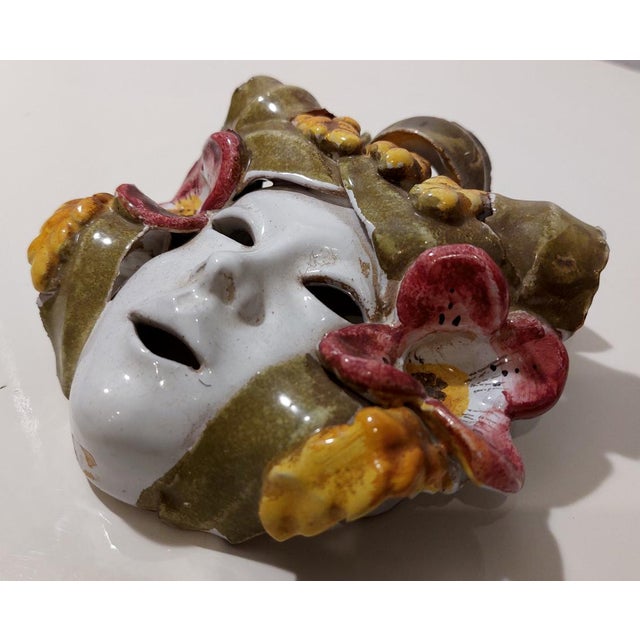 Antique Italian Majolica Bacchus ceramic mask from 1960. A precious find from Italy dating back to the 1960s, it comes...