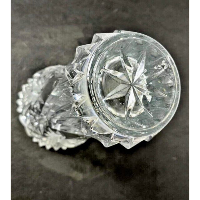Pair French Cristal D’Arques Cut Crystal Starburst Vases For Sale In Portland, OR - Image 6 of 6