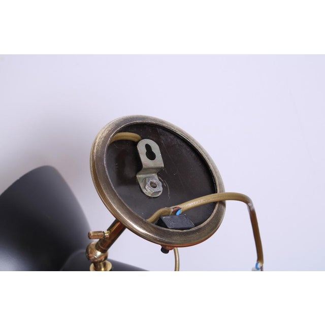 Visor Black Wall Lamp in Brass by Vittoriano Vigano for Arteluce, 1950s For Sale - Image 13 of 16