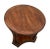 Brown Vintage Round Side Table With Bottom Shelf Double Column Legs Solid Oak For Sale - Image 8 of 12