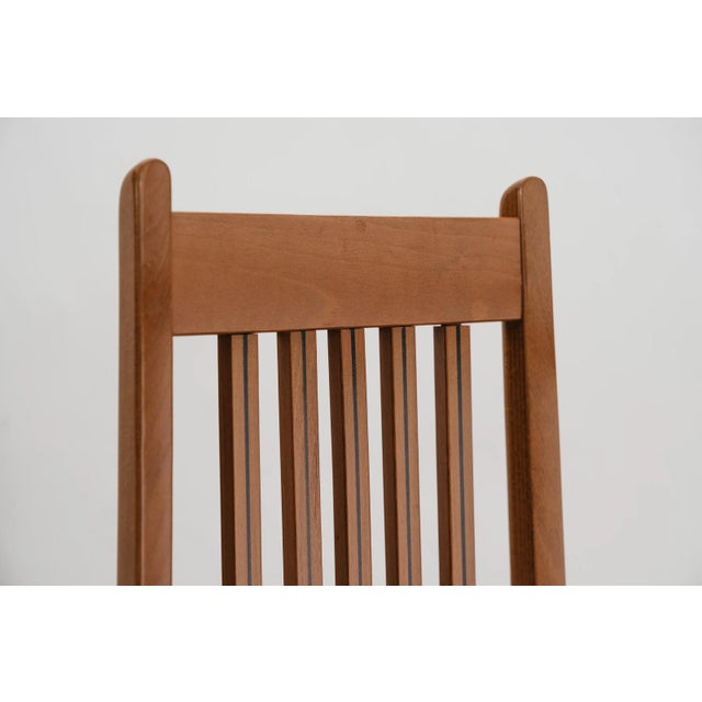 Vintage Scandinavian High Back Wood Dining Chairs, 1980s, Set of 4 For Sale - Image 3 of 12