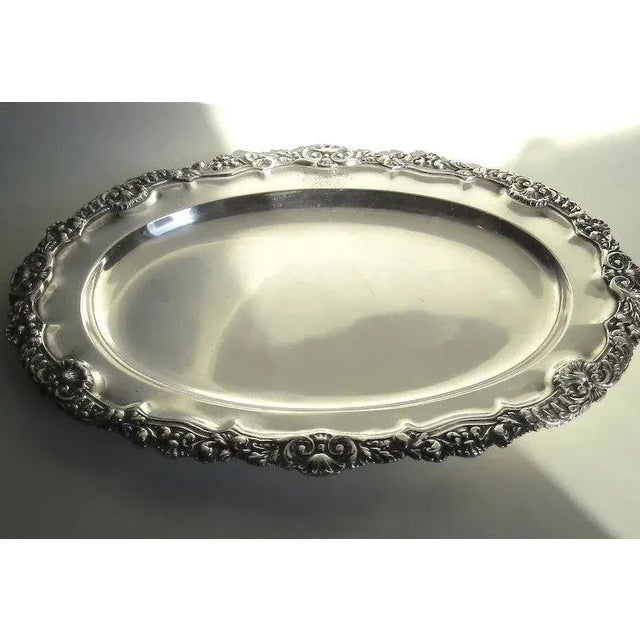 Silver Armorial Family Crest Old Sheffield Fused Plate Platter Creswick Mark For Sale - Image 8 of 10