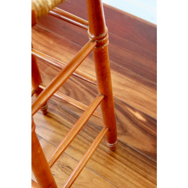 1980s Antique Wooden Bar Stool with Straw Seat, 1980s For Sale - Image 5 of 12