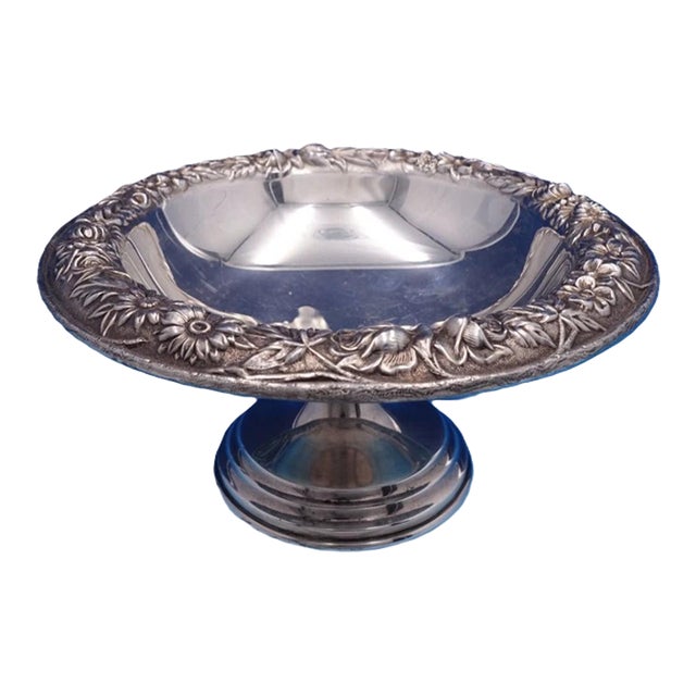 Vintage S Kirk & Son Sterling Silver Repousse Compote #436 - Not Weighted For Sale