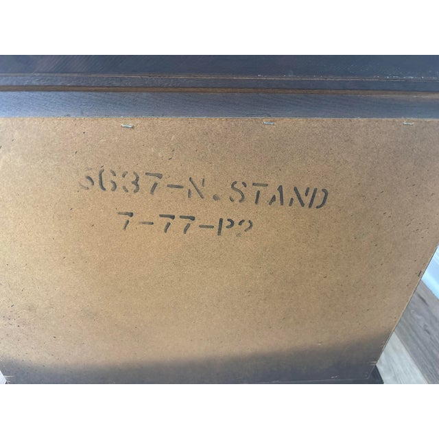 Vintage Lion 3-Drawer Nightstand - Dark Wood, Olive Sage Green, Gold Pulls For Sale - Image 12 of 12