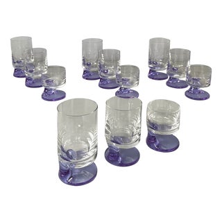 Italian Modern Smoke Glasses attributed to Joe Colombo for Arnolfo di Cambio, 1960s, Set of 12 For Sale
