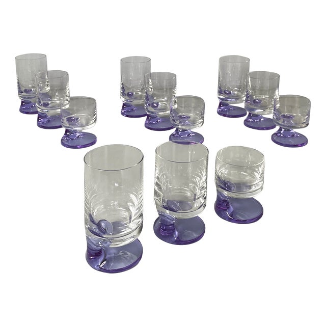 Italian Modern Smoke Glasses attributed to Joe Colombo for Arnolfo di Cambio, 1960s, Set of 12 For Sale