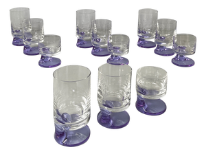 Italian Modern Smoke Glasses attributed to Joe Colombo for Arnolfo di Cambio, 1960s, Set of 12