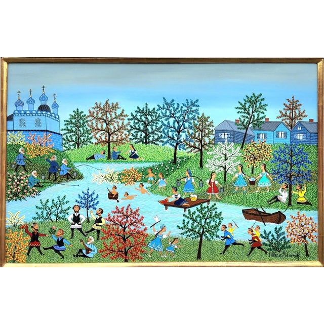 Beautiful "La Fin De La Moisson" Painting Framed. For Sale - Image 9 of 10