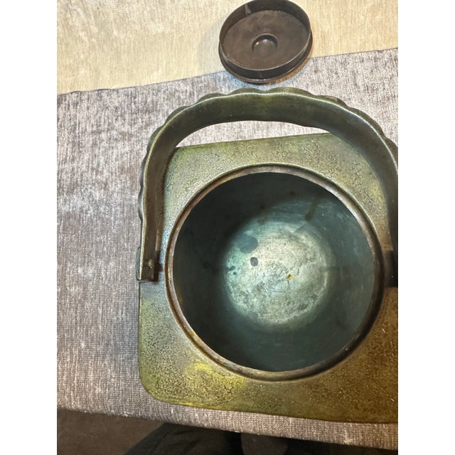 Vintage Raised Detail Metal Tea/Coffee Pot For Sale - Image 9 of 12