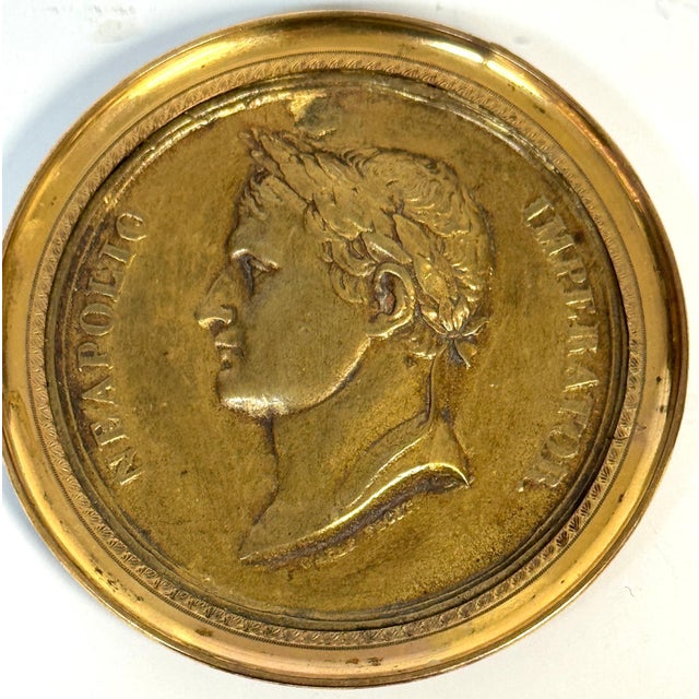 Napoleonic Gilt-Bronze Portrait Medallion Napoleon, by Carlier Fecit, 1804-1806 For Sale - Image 11 of 18