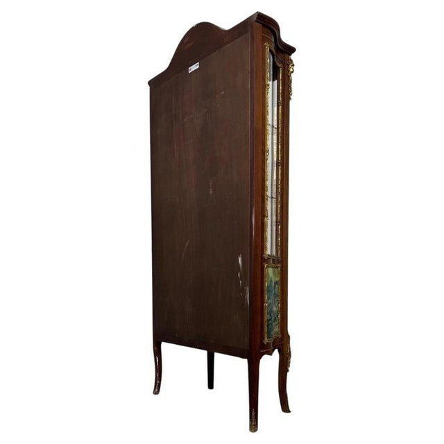 Gold Antique Early 20th Century French Painted Mahogany Display Cabinet For Sale - Image 8 of 13