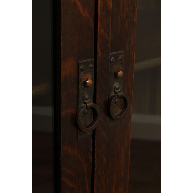 Limbert Antique Mission Oak Arts & Crafts Glass Door Bookcase For Sale - Image 12 of 18