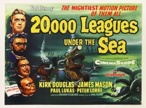 "20000 Leagues Under The Sea" Original Vintage British Quad Movie Poster, 1955
