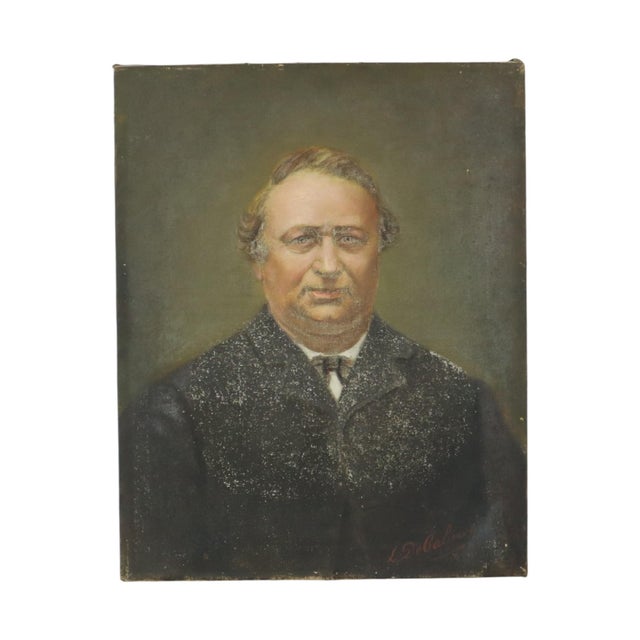 L. De Caluwé, Portrait of a Man, Early 20th Century, Painting on Canvas For Sale - Image 15 of 15