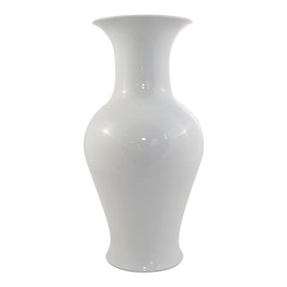 Contemporary White Ceramic Fishtail Vase For Sale