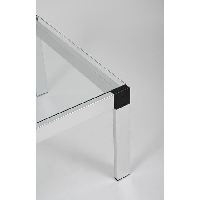 Square Coffee Table in Aluminum and Glass by Gae Aulenti, Italy, 1970s For Sale - Image 9 of 12