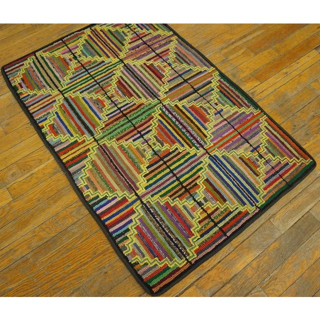 American Great Multi Color With Prefect Dimensional Design American Hooked Rug For Sale - Image 3 of 9