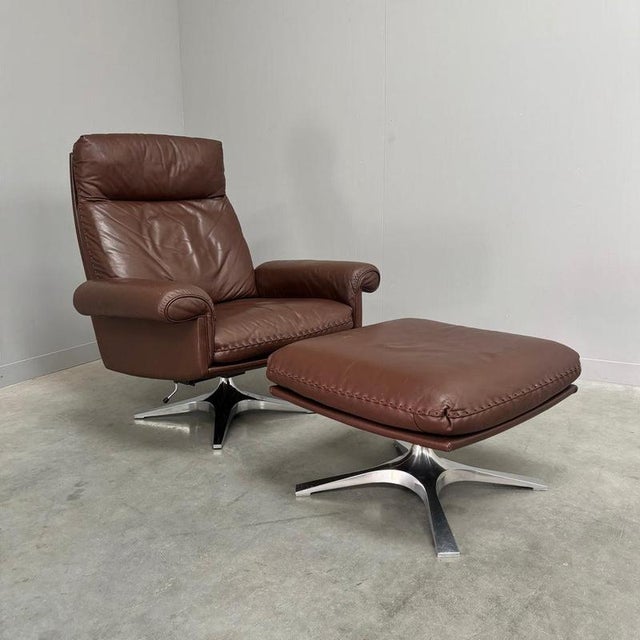 Set of DS31 Lounge Chair with Ottoman from de Sede, Switzerland, 1970s For Sale - Image 3 of 14