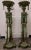 Pr. Of antique verdigris and gold decorated torchieres or pedestals measure 52 1/2" X 16" X 16" at the base. In picture 4...
