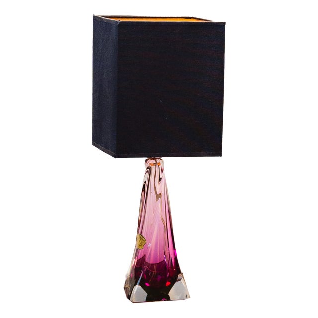 Vintage Pink Lamp from Val St Lambert, 1960s For Sale