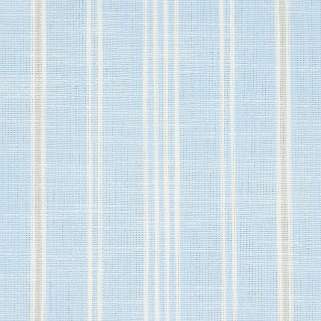 Traditional SAMPLE - Schumacher X Mark D. Sikes Lucy Stripe Fabric In Light Blue For Sale - Image 3 of 5