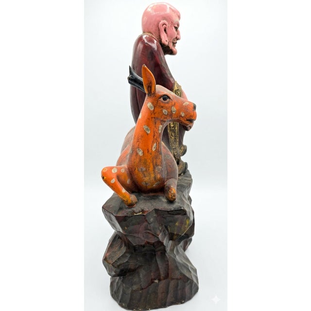Late 20th Century Polychrom Wooden Carving 10 of 18 Arhats (Luohans) For Sale - Image 10 of 17