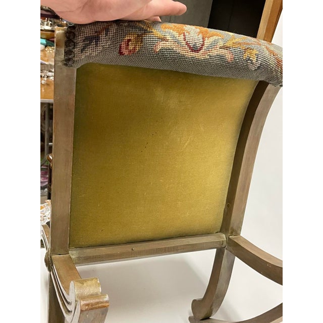 19th Century 19th Century Victorian Era Needlepoint Upholstered Rocking Gout Stool For Sale - Image 5 of 10