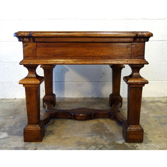 Wood Contemporary 19th C Mediterranean Style Portofino Old Walnut Table For Sale - Image 7 of 12