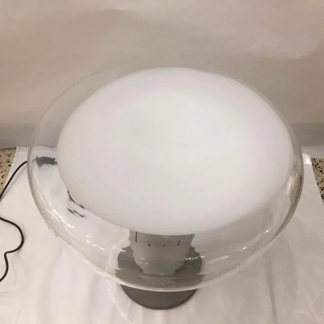 Gray Vintage Italian Lamp in Glass by Penta, 1970s For Sale - Image 8 of 9