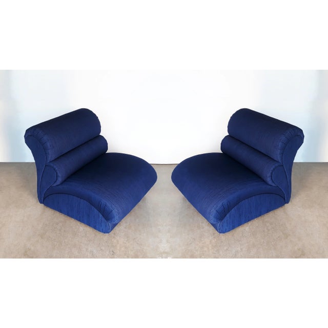 Mid-Century Modern Modern Biomorphic Lounge Chairs by Weiman, 1980s - A Pair For Sale - Image 3 of 9