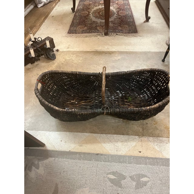 Mid 19th Century Large French Wine/Grape Harvest Buttocks Basket. Made From Handwoven Wicker For Sale - Image 4 of 6