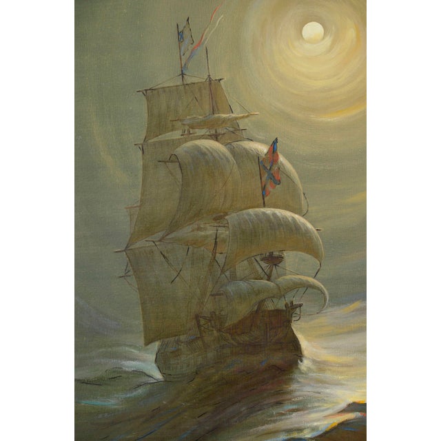Vasily Hvatov, in the Moonlight, 1997, Oil on Canvas For Sale - Image 3 of 7