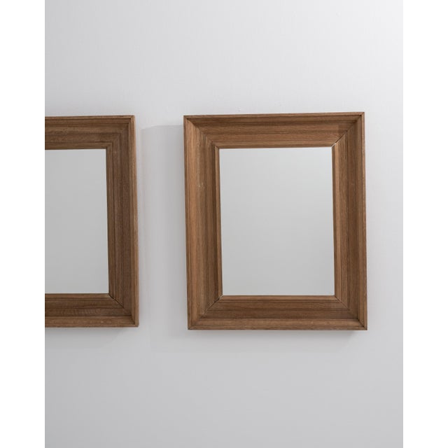 French 19th Century French Pair of Oak Wall Mirrors For Sale - Image 3 of 10