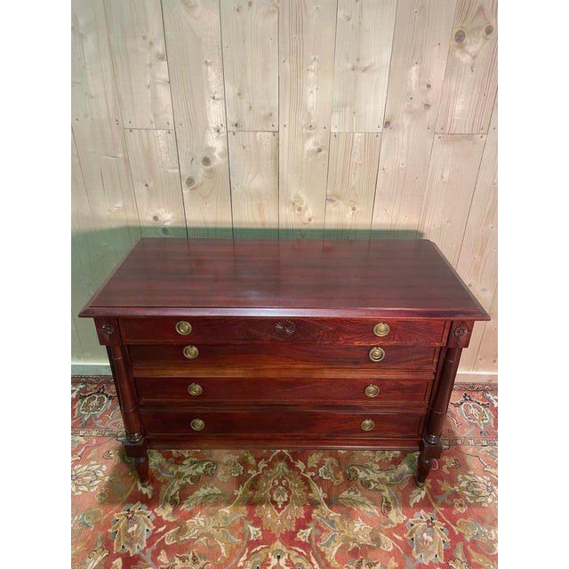 Wood Empire Style Chest of Drawers in Mahogany For Sale - Image 7 of 8