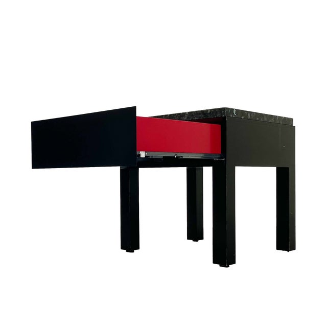 Postmodern German Table with Drawer and Granite Tabletop from Interlübke, 1980s For Sale