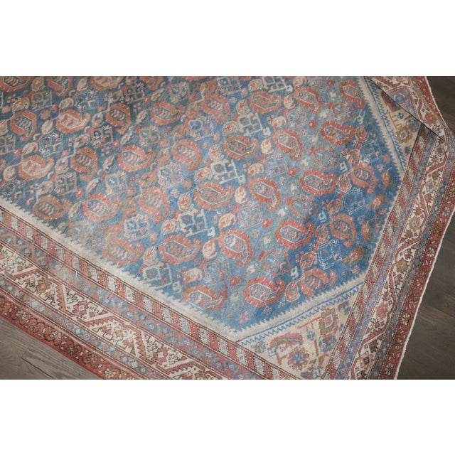 Early 20th Century Early 20th Century Blue Rust Gallery Size Persian Malayer Runner - 5'3" x 12' For Sale - Image 5 of 8