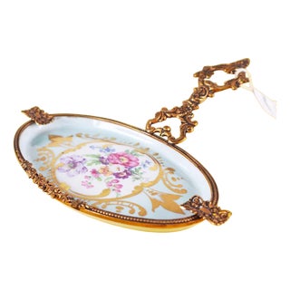 Limoges Ceramic Ashtray with Handle For Sale