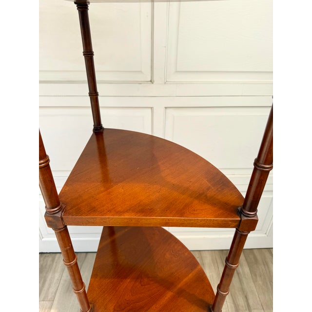 English Traditional Faux Bamboo Five-Tier Corner Étagère For Sale - Image 10 of 14