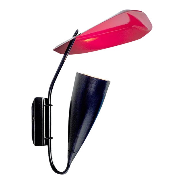 Large Wall Light with Deflector, 1950s For Sale