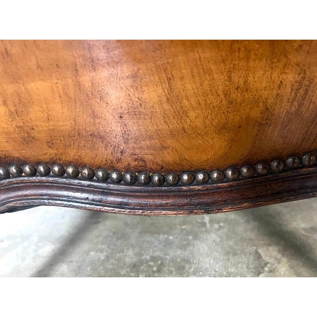 Pair of French Leather Tufted Wingback Chairs C. 1930 For Sale - Image 13 of 13