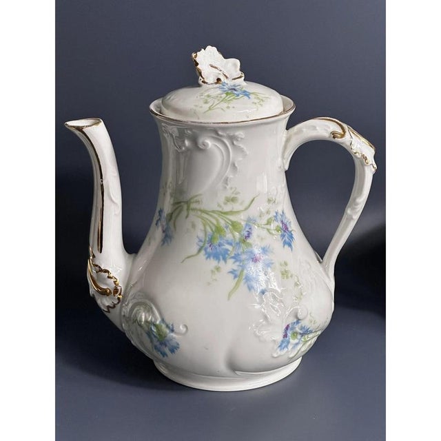Porcelain Coffee Service from William Guerin and Co. Limoges, Late 19th Century, Set of 15 For Sale - Image 5 of 11