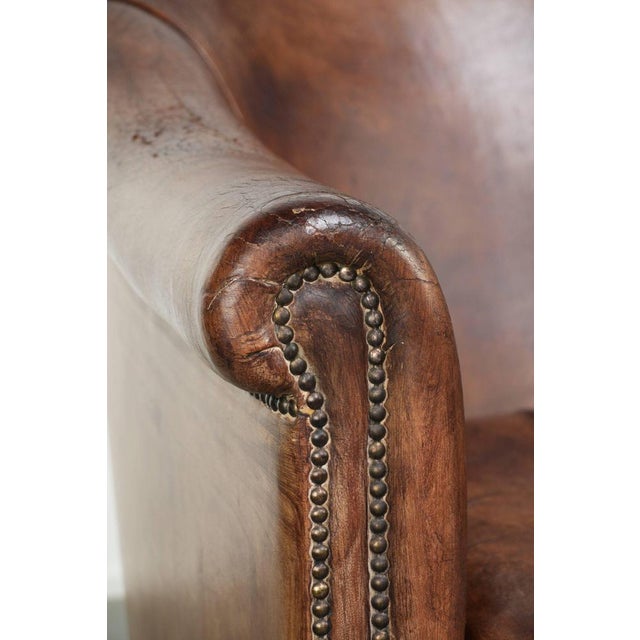 Vintage Club Chair in Sheepskin Leather For Sale - Image 12 of 14