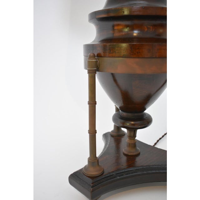 Wood and Brass Baluster Lamp, 1910s For Sale - Image 4 of 5