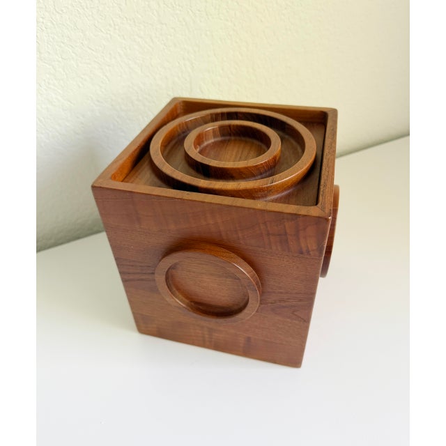 Wood 1960s Jens Quistgaard for Dansk Teak Bullseye Ice Bucket For Sale - Image 7 of 11