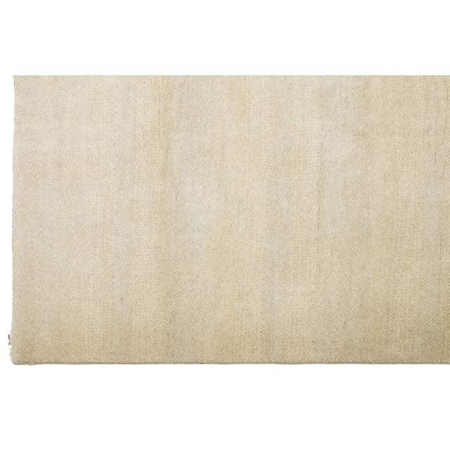 10 X 10 Modern Organic Savannah Style Wool Rug in Beige With Geometric Pattern For Sale - Image 9 of 9