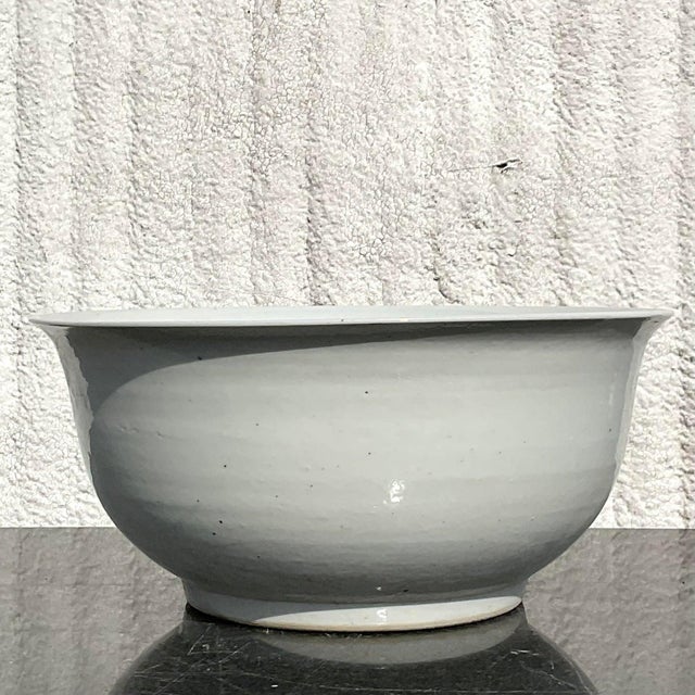 Vintage Monumental Glazed Ceramic Centerpiece Bowl For Sale - Image 10 of 13
