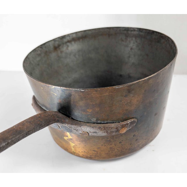 19th Century Copper and Handwrought Steel Kitchen Saucepan For Sale - Image 9 of 14